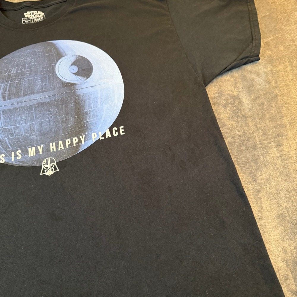 Star Wars Mad Engine Death Star T Shirt Mens XXL Black Graphic Tee - Picture 2 of 8